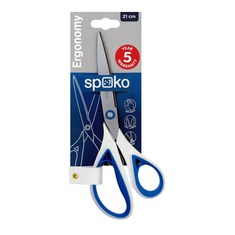 Přímo Od Výrobce Kancelářské nůžky SPOKO Ergonomy, asymetrické, 21 cm