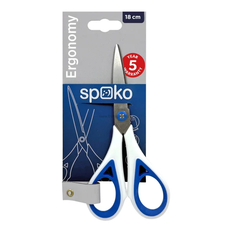Sleva Kancelářské nůžky SPOKO Ergonomy, symetrické, 18 cm