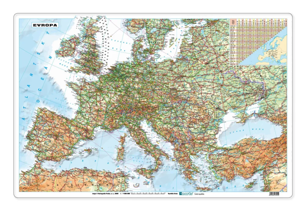 Jen Po Omezenou Doba Stolní psací podložka, mapa Evropy