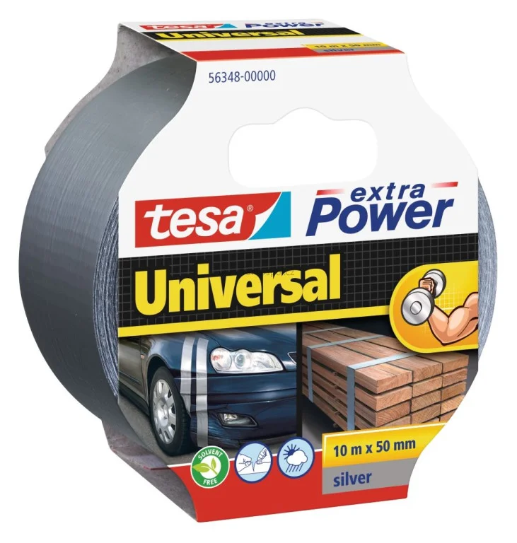 Textilní opravná páska TESA Universal Extra power, 10 m x 50 mm, stříbrná Značkový