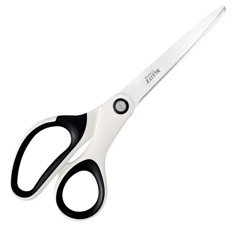 Sezónní Sleva Titanové nůžky LEITZ WOW, asymetrické, 20,5 cm, bílé