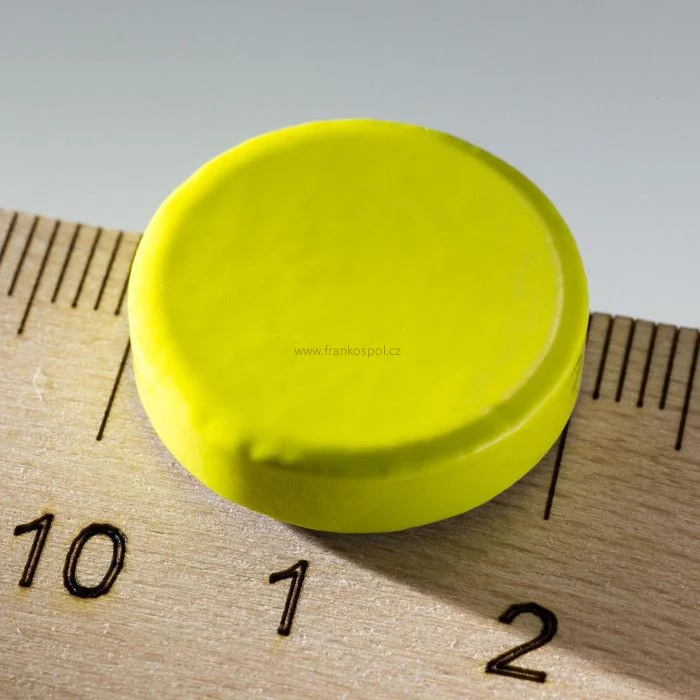 Výprodej Kulatý magnet 20 mm, žlutý