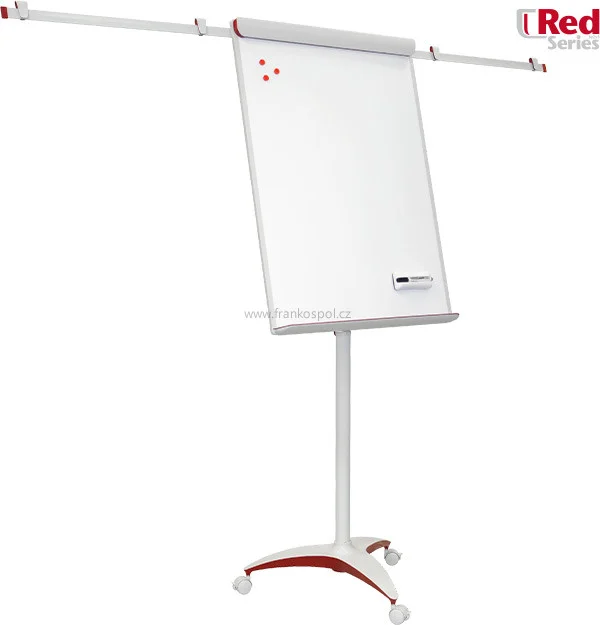 Sleva Magnetický flipchart MOBILCHART RED, s rameny