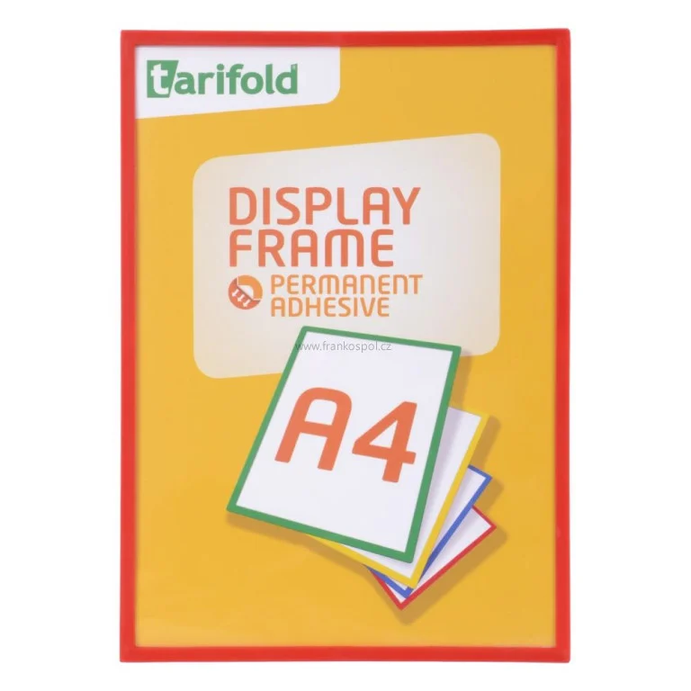 Samolepící rámeček TARIFOLD Display Frame A4, červený Nejprodávanější