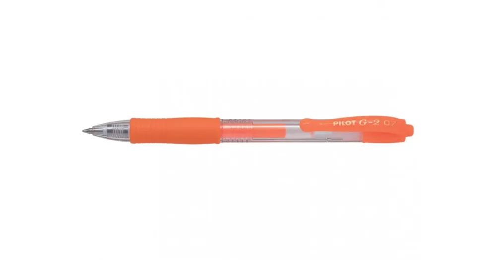 Značkový Gelový roller Pilot G-2 NEON, střední hrot 0,7mm - neonová oranžová
