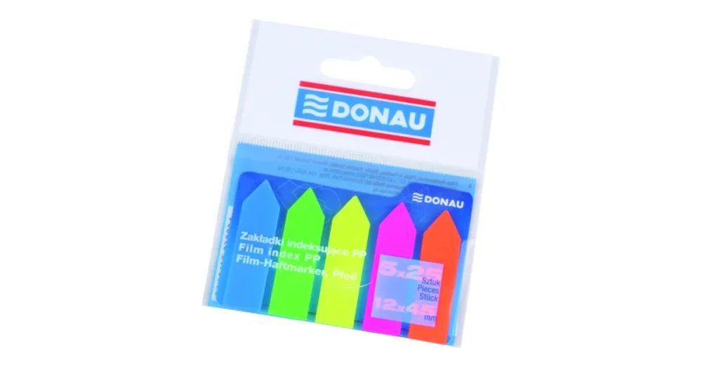 Záložky samolepicí tvar šipka, 12 x 45 mm, PP, mix neonových barev Cenová Bomba