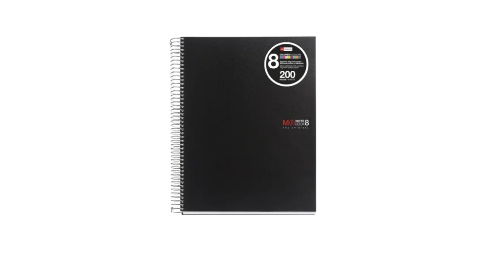 Zlevněný Miquelrius poznámkový blok Basic NB-8, A5, 70 g, PP, 200 listů, linka, černý