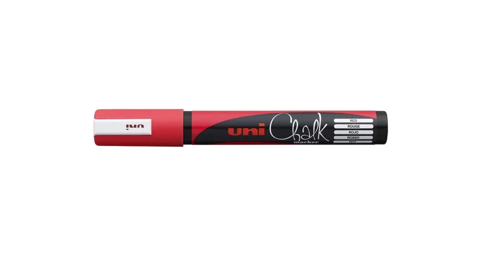 Akční Cena Křídový popisovač UNI Chalk Marker PWE-5M, 1,8-2,5 mm - červený