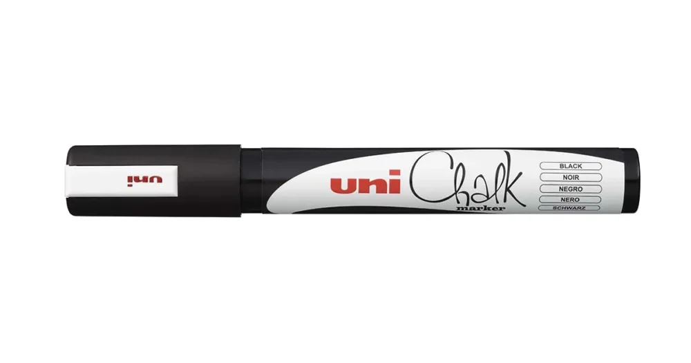 Vrácení Zdarma Křídový popisovač UNI Chalk Marker PWE-5M, 1,8-2,5 mm - černý