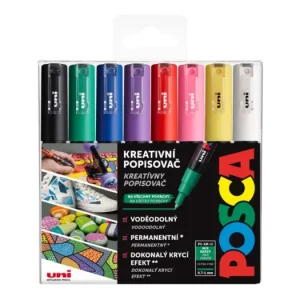 Sada dekoračních popisovačů Posca PC-1M, 0,7 mm, 8 základních barev Dokud Zásoby Vydrží