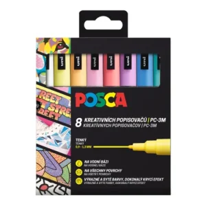 Top Prodej Sada dekoračních popisovačů Posca PC-3M, 0,9-1,3 mm, 8 pastelových barev