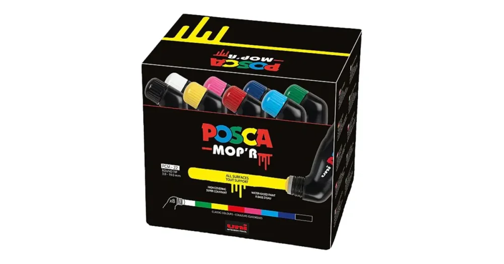 Akce Sada dekoračních popisovačů Posca PCM-22, MOP'R, 18 mm, 8 základních barev