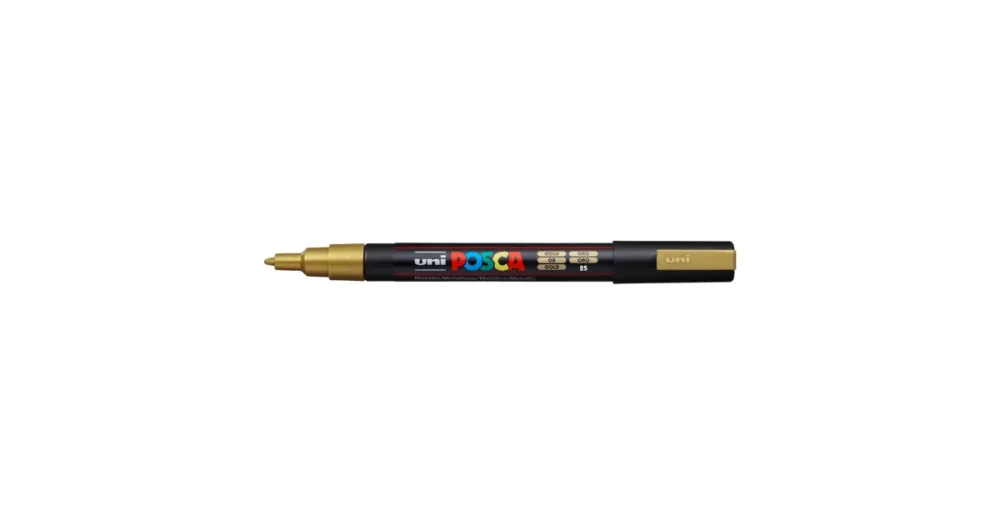 Dekorační popisovač Posca PC-3M, 0,9 - 1,3 mm, zlatá (25) Akce