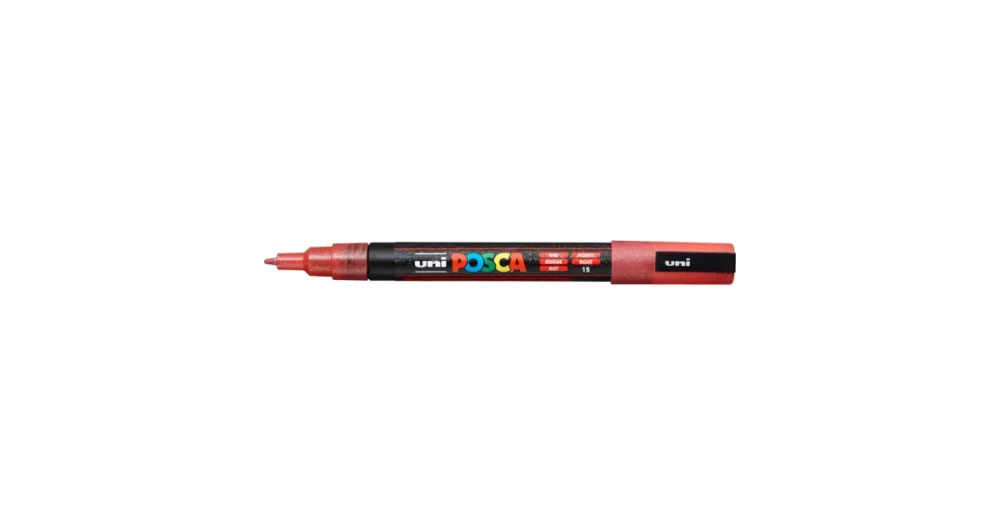 Víkendová Akce Dekorační popisovač Posca PC-3ML, 9 - 1,3 mm, třpytivě červená (L15)