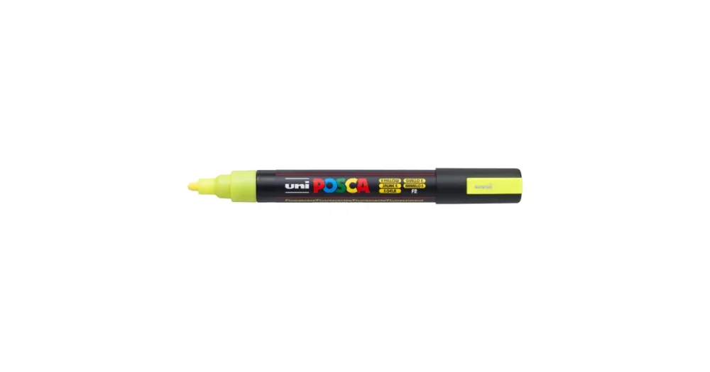 Autentický Dekorační popisovač Posca PC-5M, 1,8 - 2,5 mm, fluo žlutá (F2)