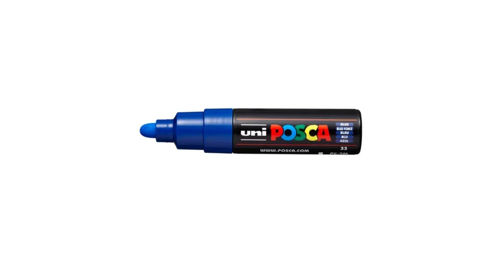 Cenově Výhodný Dekorační popisovač Posca PC-7M, 4,5 - 5,5 mm, modrá (33)