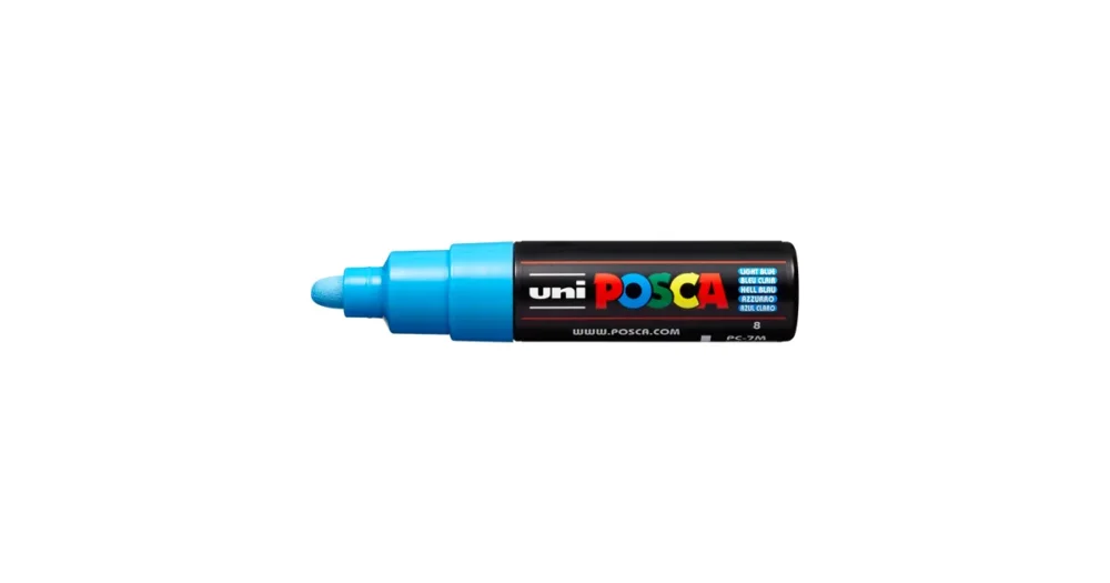 Vysoce Kvalitní Dekorační popisovač Posca PC-7M, 4,5 - 5,5 mm, světle modrá (8)