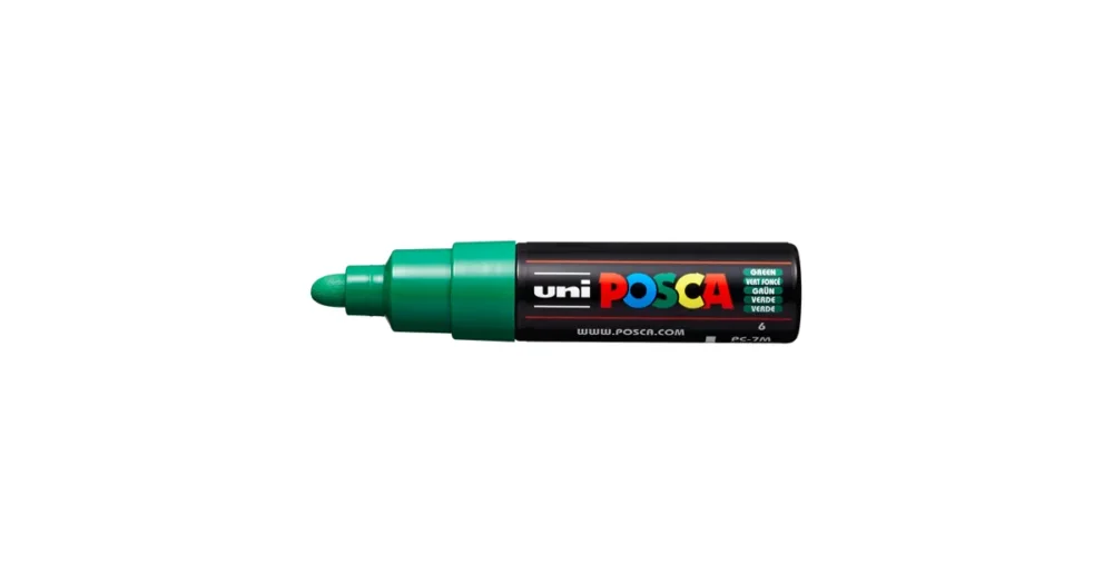 Bezpečná Platba Dekorační popisovač Posca PC-7M, 4,5 - 5,5 mm, zelená (6)