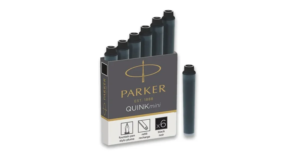 Inkoustové mini bombičky Parker 6 ks - černé Must-Have