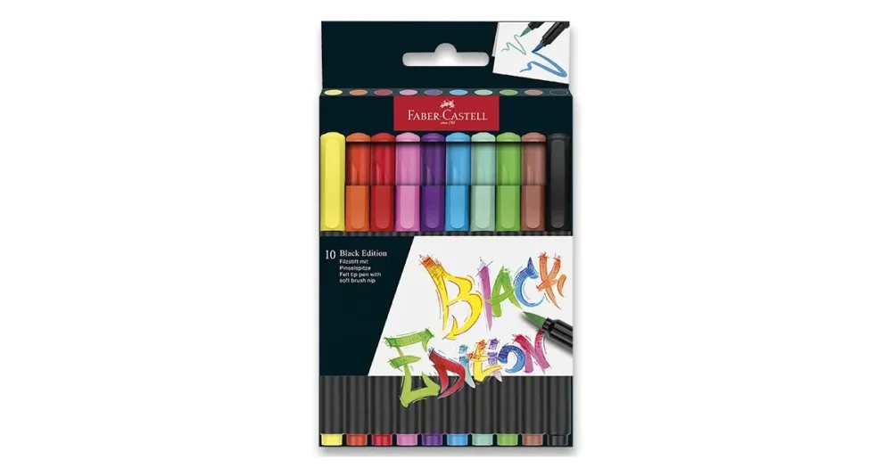 Fixy Faber-Castell Black Edition Brush, 10 barev Bezpečná Platba