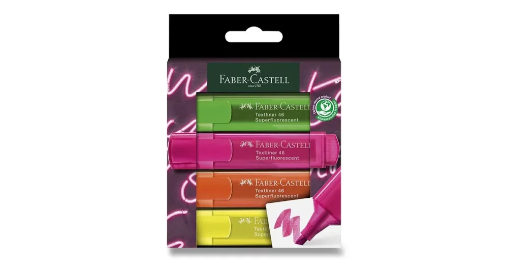 Přímo Od Výrobce Zvýrazňovač Faber-Castell Textliner - sada Neon, 4 barvy