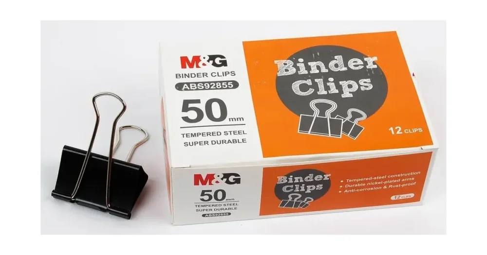 Klipy na dokumenty 50mm, 12 ks - černé Originální