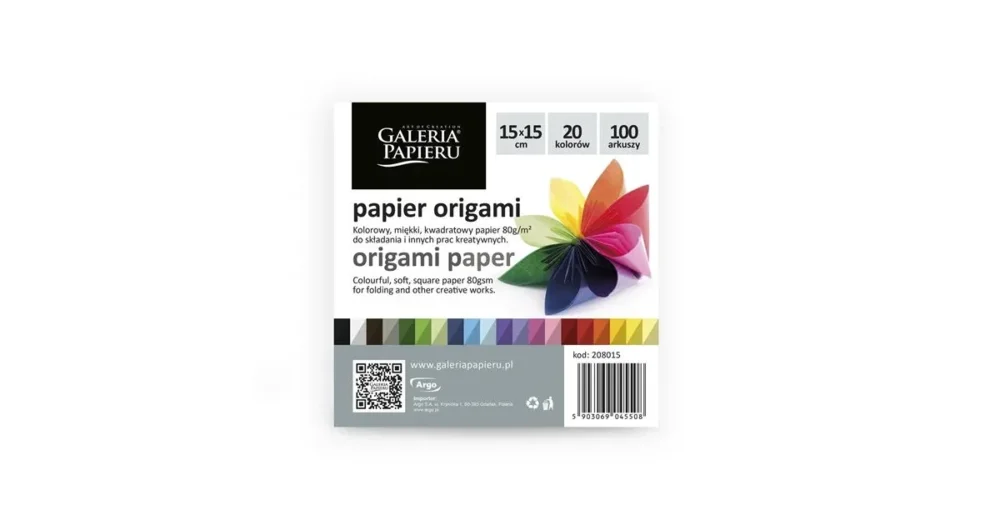 Cenově Výhodný Origami papír barevný Galeria Papieru, 15x15cm, 100ks