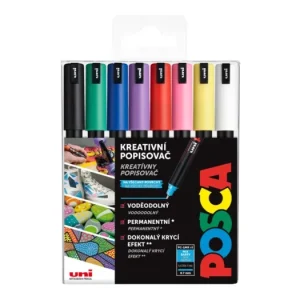 Sada dekoračních popisovačů Posca PC-1MR, 0,7 mm, 8 základních barev Výhodná Nabídka
