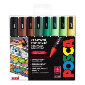 Sada dekoračních popisovačů Posca PC-5M, EARTH, 1,8 - 2,5 mm, 8 zemitých tónů Nízká Cena