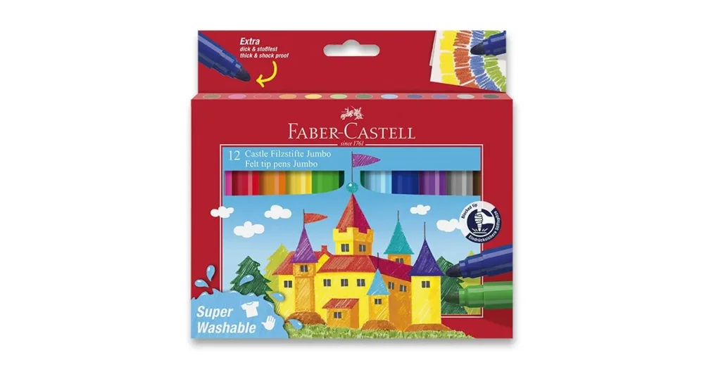 Aktuální Fixy Faber-Castell Jumbo, 12 barev