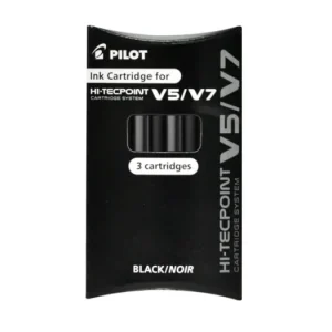 Autentický Sada 3 ks náplní do rolleru Hi-Tecpoint V5, tenký hrot F 0,5 mm - černá
