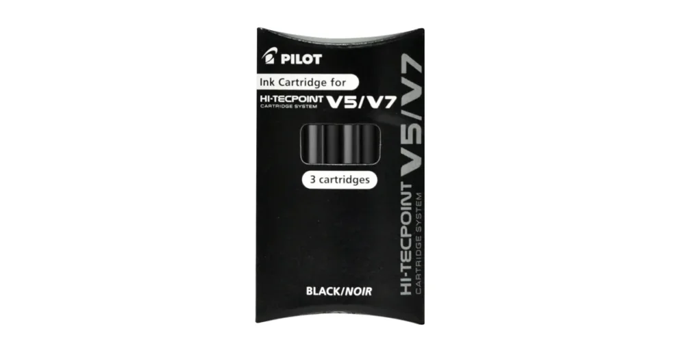 Autentický Sada 3 ks náplní do rolleru Hi-Tecpoint V5, tenký hrot F 0,5 mm - černá