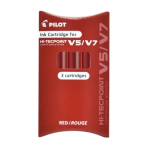 Pouze Dnes Sada 3 ks náplní do rolleru Hi-Tecpoint V5, tenký hrot F 0,5 mm - červená