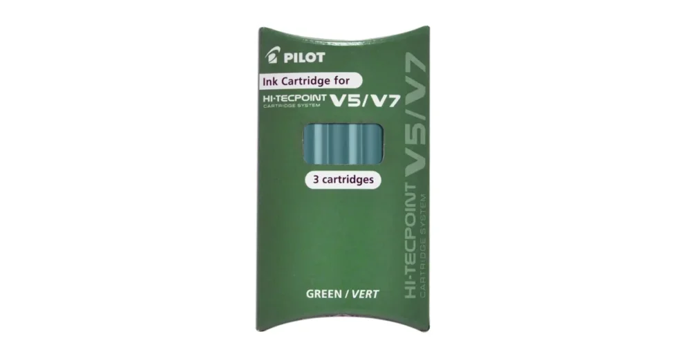 Sada 3 ks náplní do rolleru Hi-Tecpoint V5, tenký hrot F 0,5 mm - zelená Oblíbený