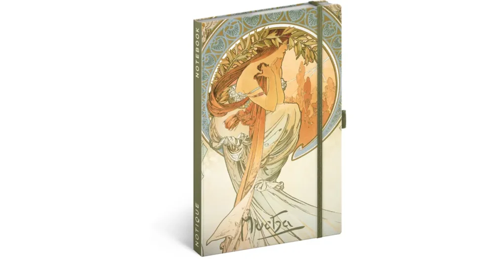 Omezená Nabídka Notes NOTIQUE linkovaný 13 x 21 cm - Alfons Mucha - Poezie