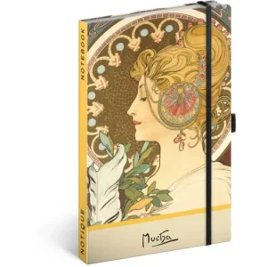 Značkový Notes NOTIQUE tečkovaný 13 x 21 cm - Alfons Mucha - Pero
