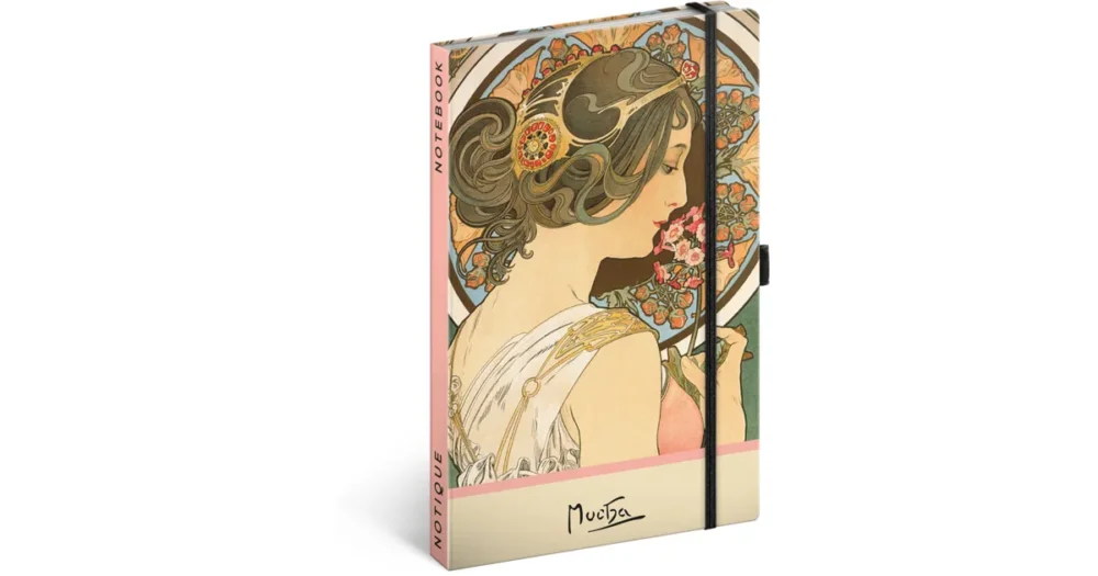 Omezená Nabídka Notes NOTIQUE tečkovaný 13 x 21 cm - Alfons Mucha - Petrklíč