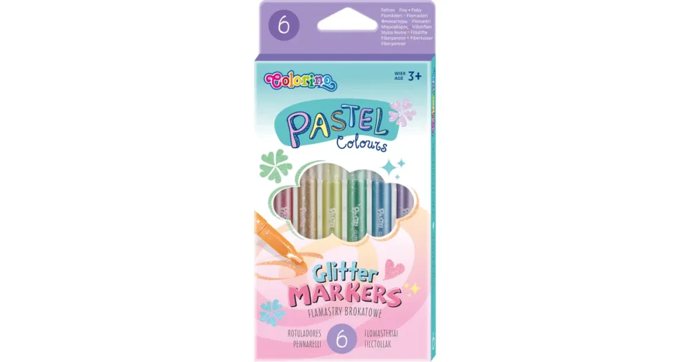 Sada popisovačů se třpytkami Colorino Pastel, kulaté, 6 barev Nejprodávanější