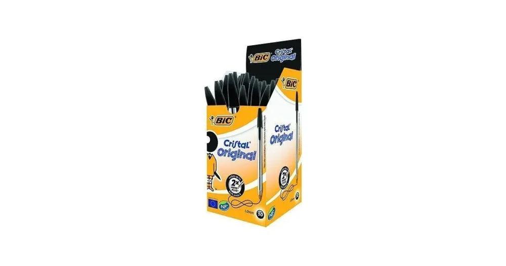Vysoce Kvalitní Kuličkové pero BIC Cristal - černé, 50ks