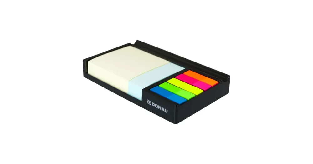 MemoBox zásobník s pozn. lístky a záložkami Donau, 164x104x24 mm, černý Omezená Nabídka