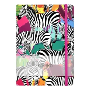 Zápisník linkovaný A5 Spoko, 75g, 96 str.- Jungle II (zebra) Oblíbený