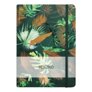 Zápisník linkovaný A5 Spoko, 75g, 96 str.- Flowers III (listy) Super Cena
