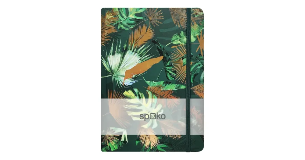 Zápisník linkovaný A5 Spoko, 75g, 96 str.- Flowers III (listy) Super Cena