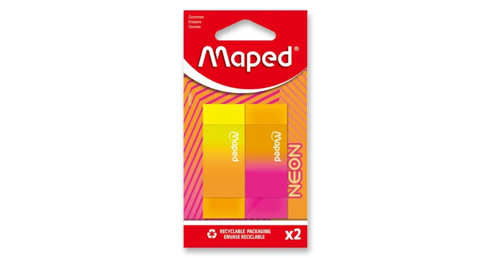 Pryž Maped Neon 2 ks, blistr Nová Kolekce