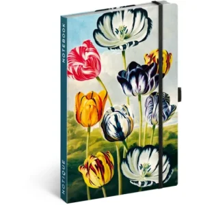 Zlevněný Notes NOTIQUE linkovaný 13 x 21 cm - Tulipány Kateřiny Winterové