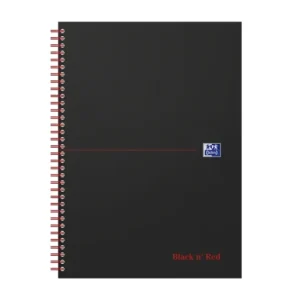 Tovární Cena Blok spirálový Oxford Black n’Red Notebook A4/70 listů linka, černý