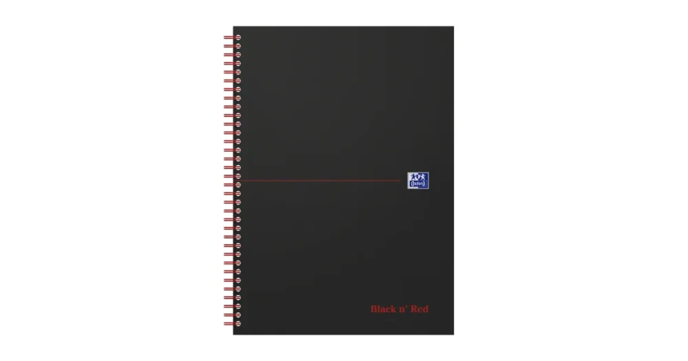 Tovární Cena Blok spirálový Oxford Black n’Red Notebook A4/70 listů linka, černý