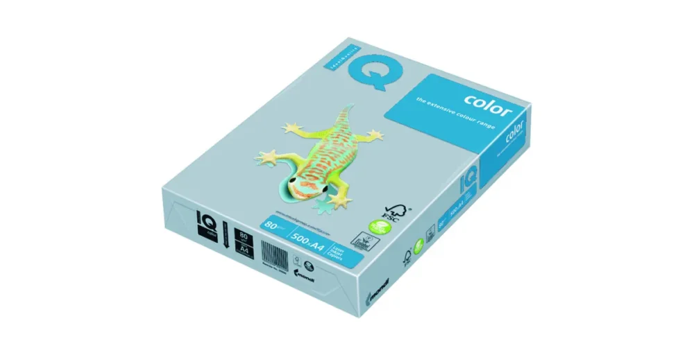 Barevný kancelářský papír A4 80g IQ Color, 500 ls - modrá pastelová světlá Nejlepší Volba