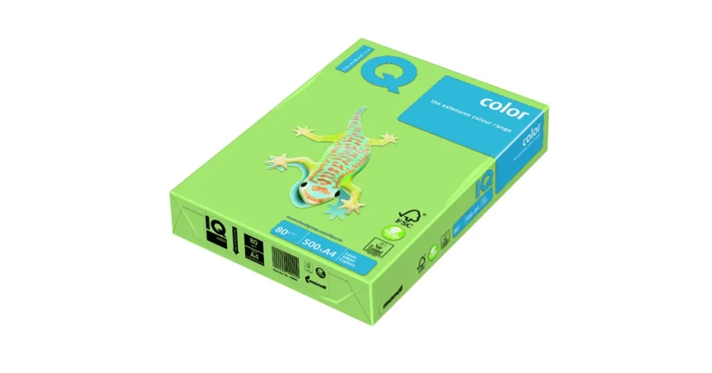 Barevný kancelářský papír A4 80g IQ Color, 500 ls - neon zelená Dokud Zásoby Vydrží