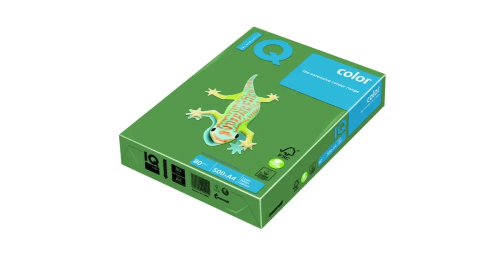 Cenově Výhodný Barevný kancelářský papír A4 80g IQ Color, 500 ls - zelená intensivní tmavá